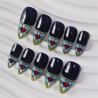 Stained Glass Inspired Press-On Nails Acalora