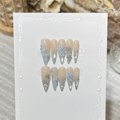 Elegant Stiletto Floral Press-On Nail Set Acalora