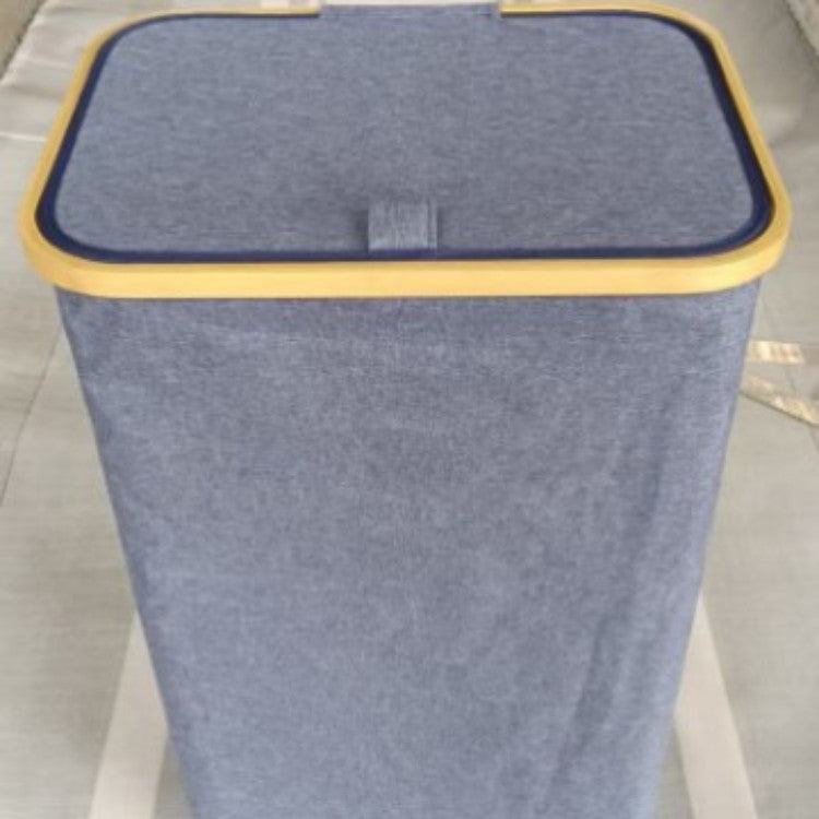 Stylish laundry basket with wooden lid Acalora