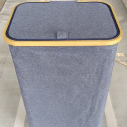 Stylish laundry basket with wooden lid Acalora