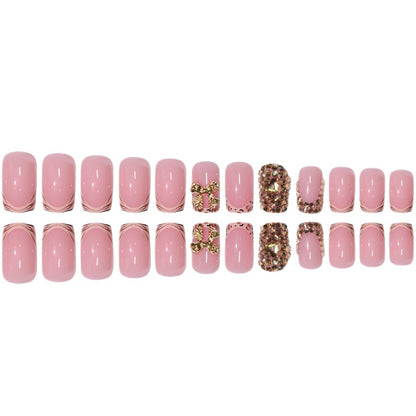 Artistic Rhinestone-Embedded Press-On Nails Acalora