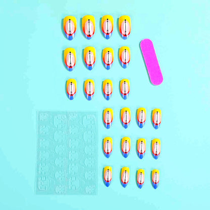 Creative artificial nails in modern geometric style Acalora