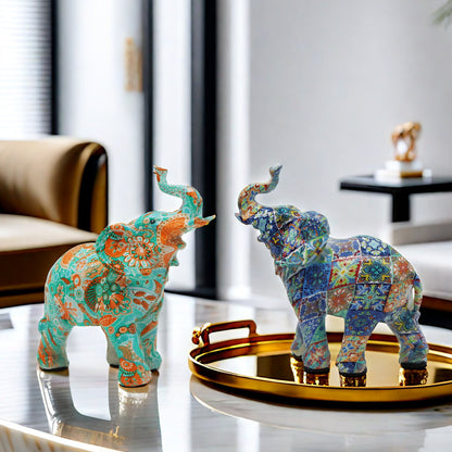 Colorful Elephants Figurine Acalora