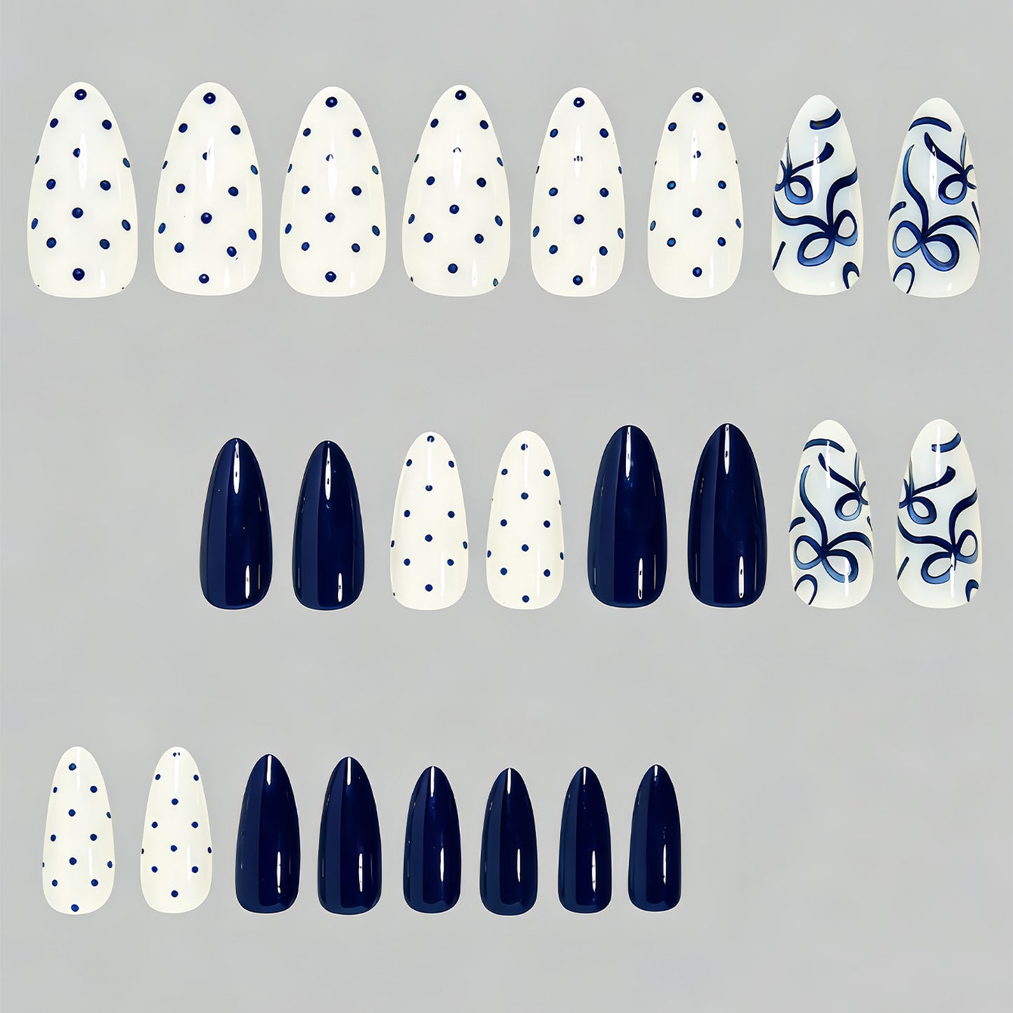 Artistic Bow and Dot Press-On Nail Set Acalora