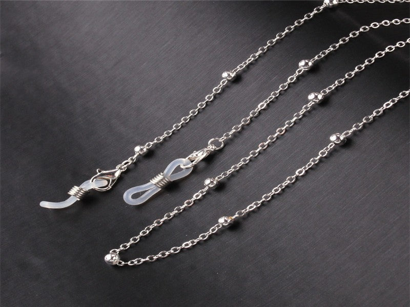 Silver Beaded Eyewear Chain Acalora