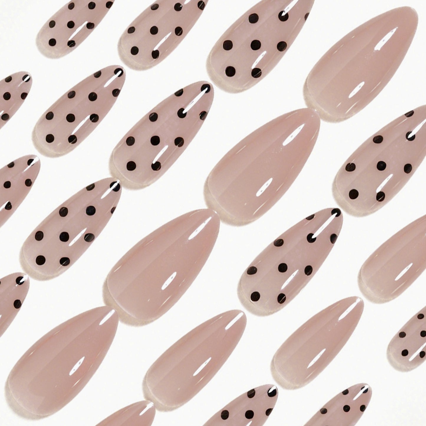 Elegant Long Almond Press-On Nail Art Acalora
