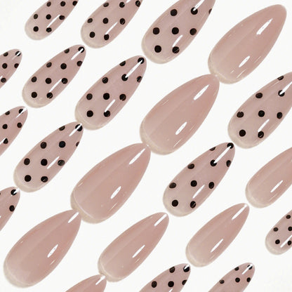 Elegant Long Almond Press-On Nail Art Acalora