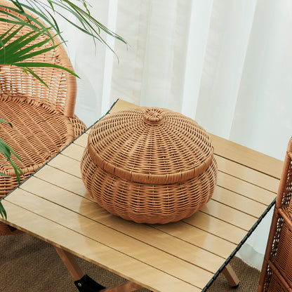 Handcrafted Natural Fiber Storage Container Acalora