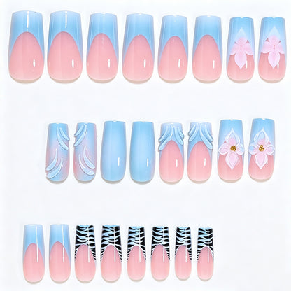 Decorative Long Press-On Nail Art Acalora