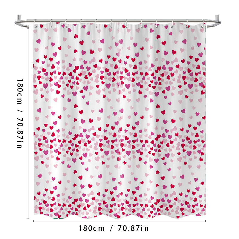 Heart Patterned Shower Curtain