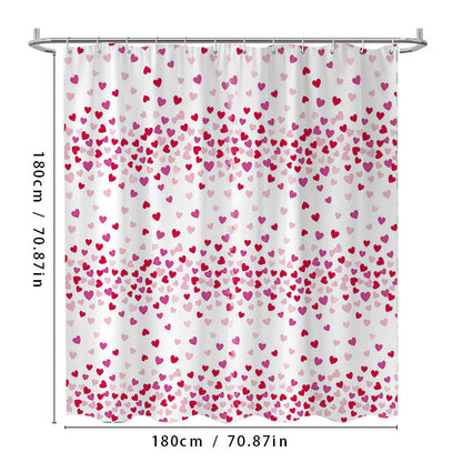 Heart Patterned Shower Curtain