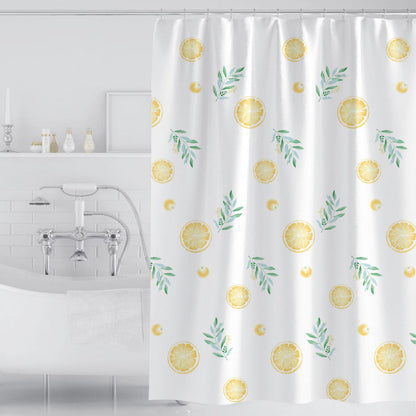 Vibrant Citrus Print Shower Curtain