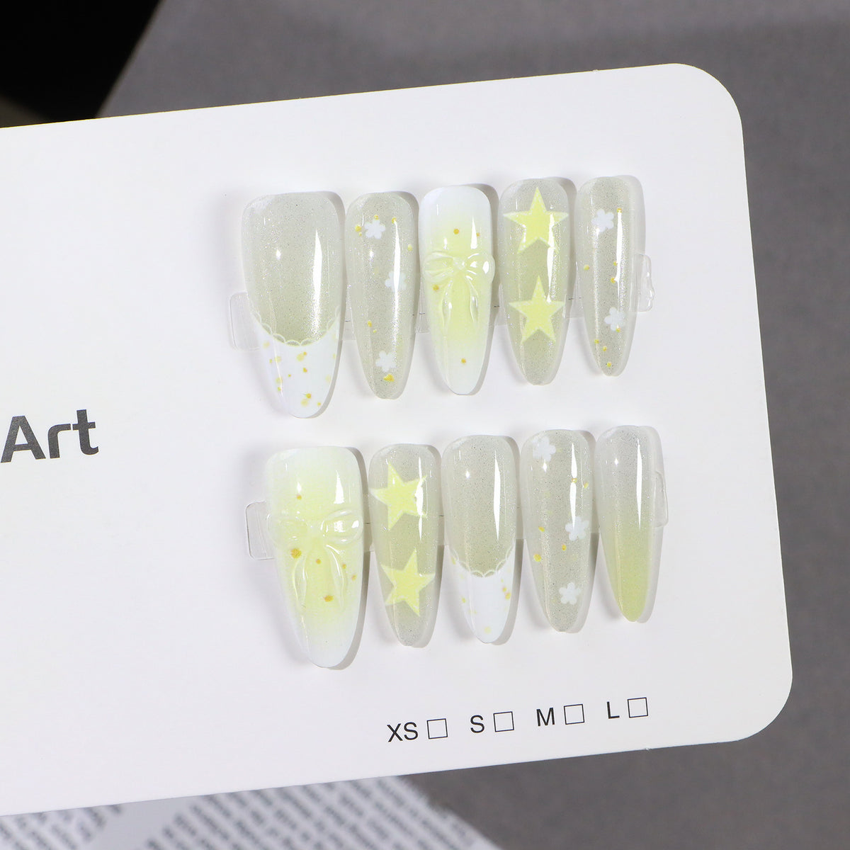 Starry Themed Press-On Nail Art Set Acalora
