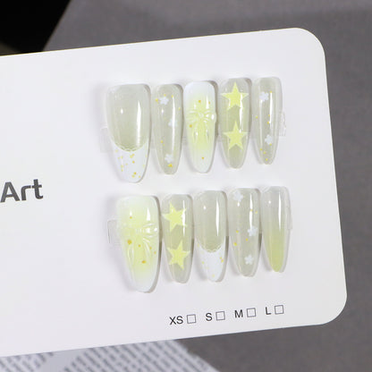 Starry Themed Press-On Nail Art Set Acalora