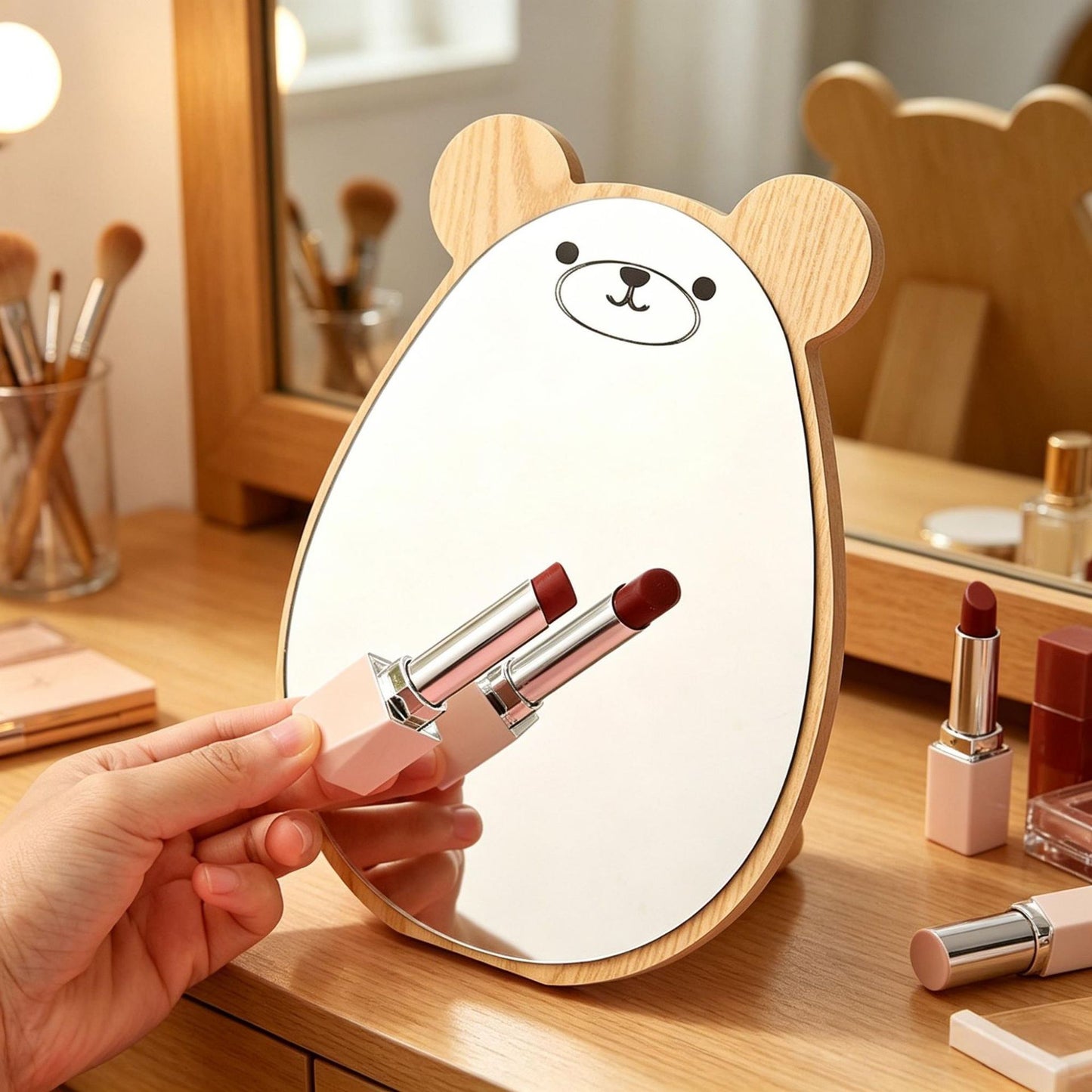 Bear-Themed Decorative Wall Mirror