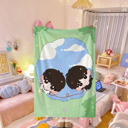 Artistic Fruit Print Fleece Blanket