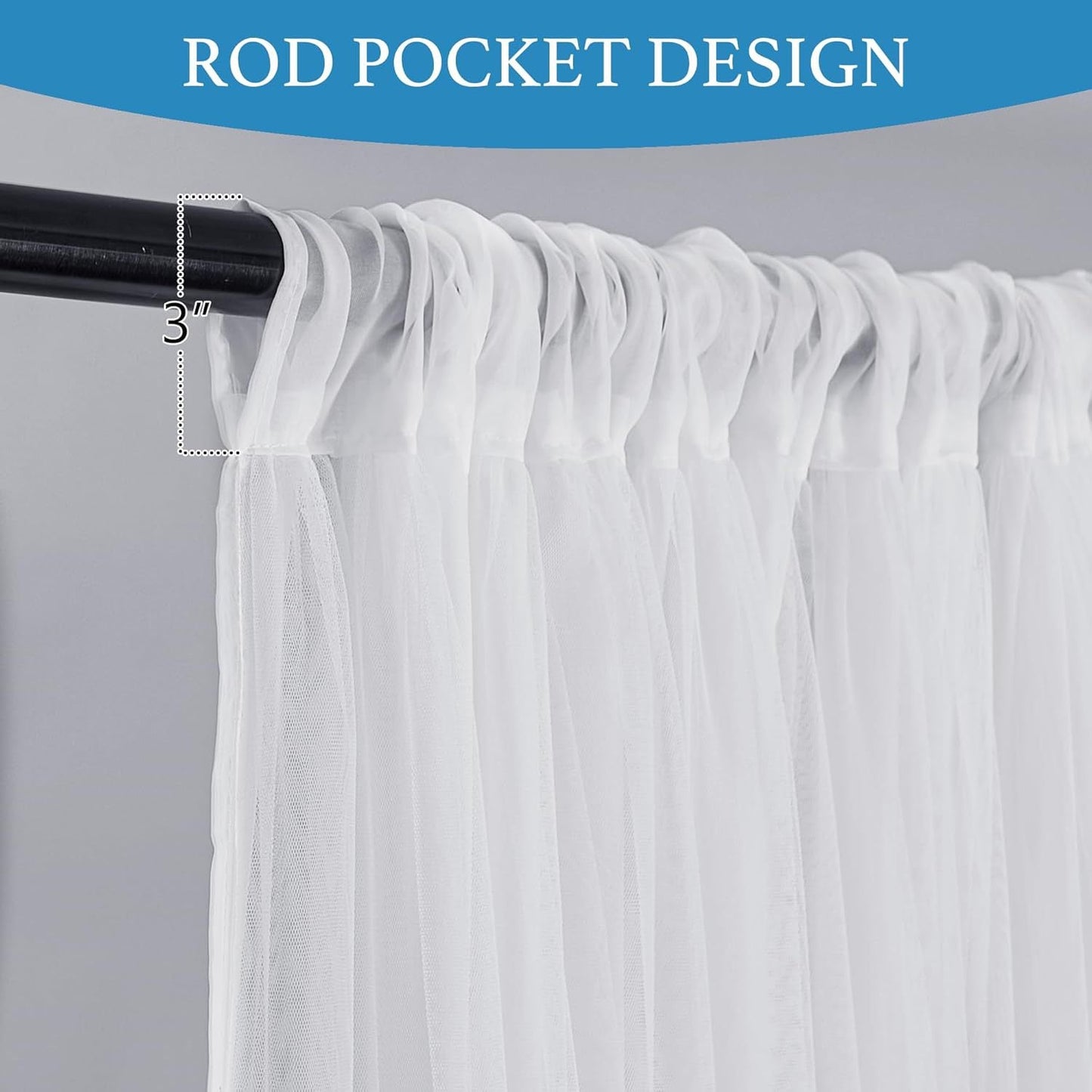 Elegant Sheer Curtain Panels with Rod Pocket Design