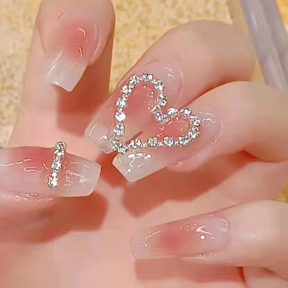 Artificial nails with romantic heart decorations Acalora