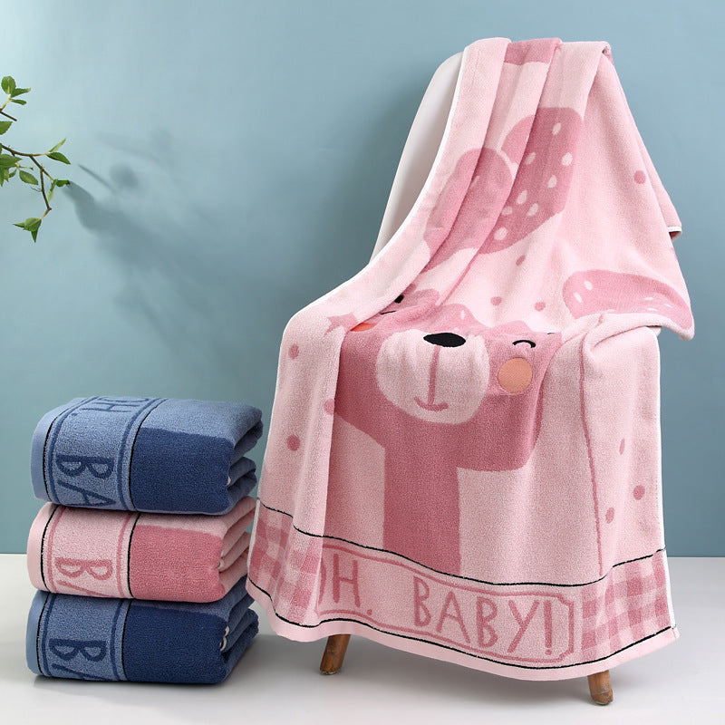 Cuddly terry bath towel with cute bear motif Brehn
