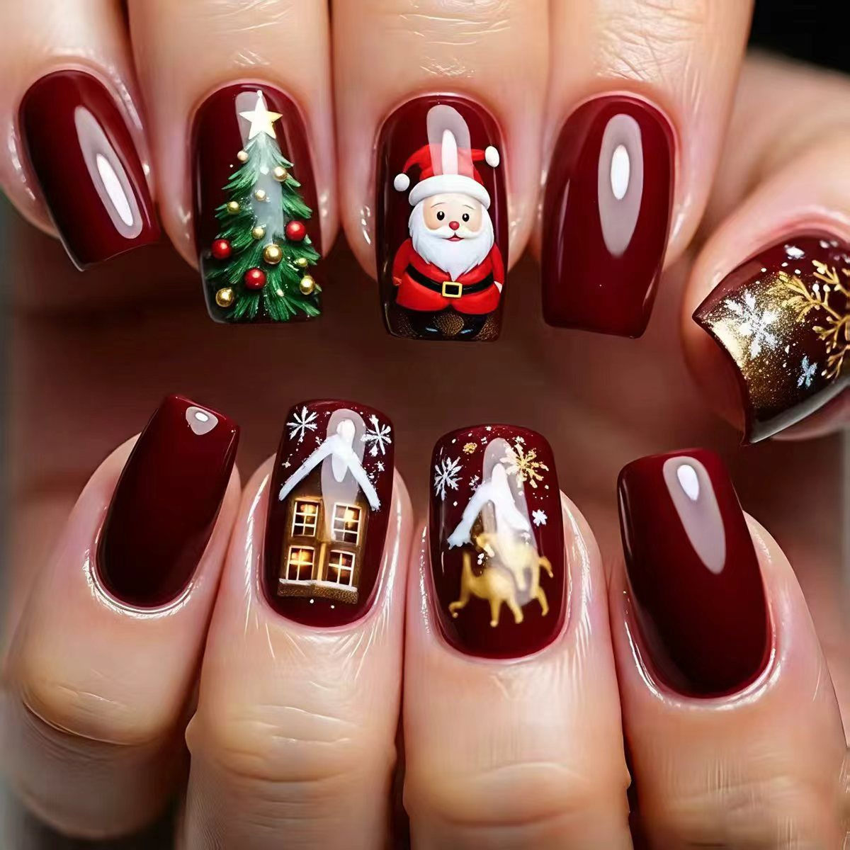 Festive Christmas Themed Nail Art Acalora