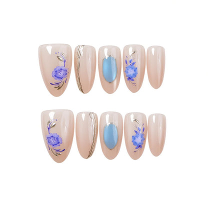 Elegant Floral Design Press-On Nails Acalora