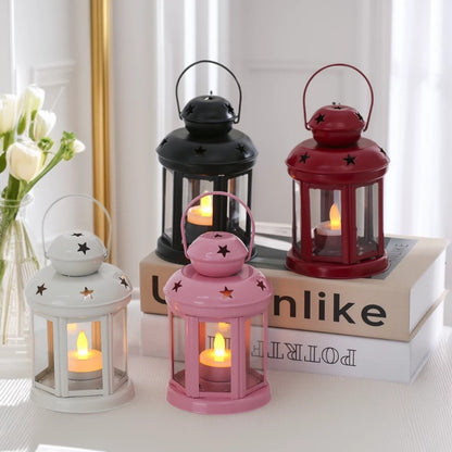 Mini Vintage Metal Star-Cut Tea Light Lantern Acalora