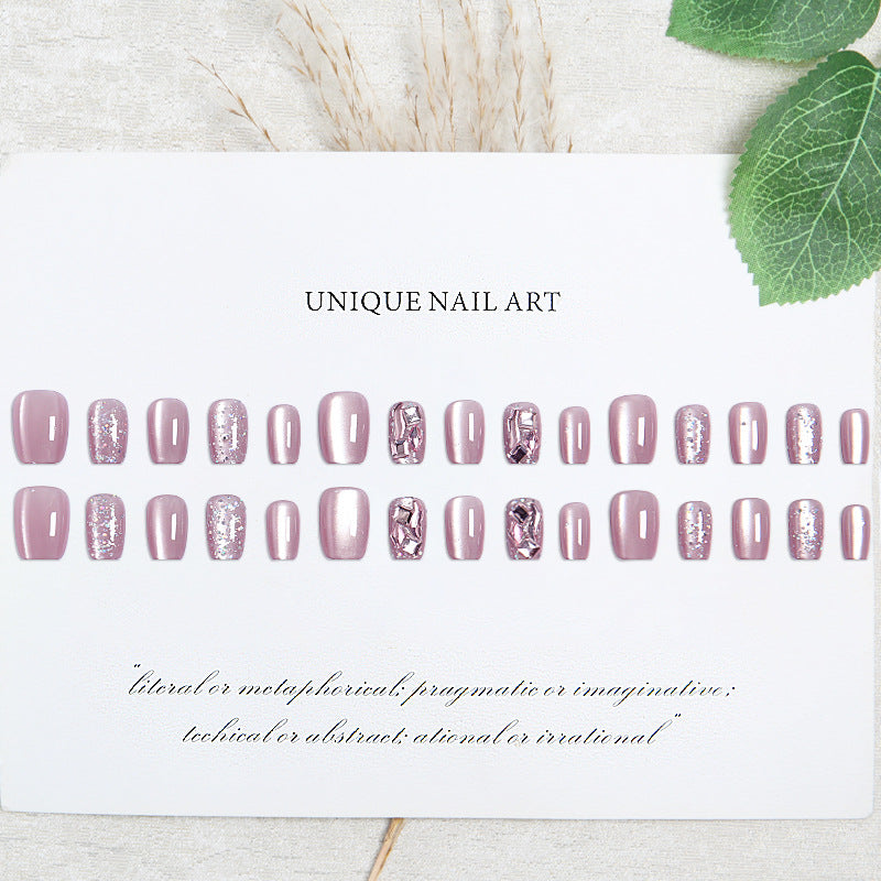 Artificial nail set with glitter and metallic effects Acalora