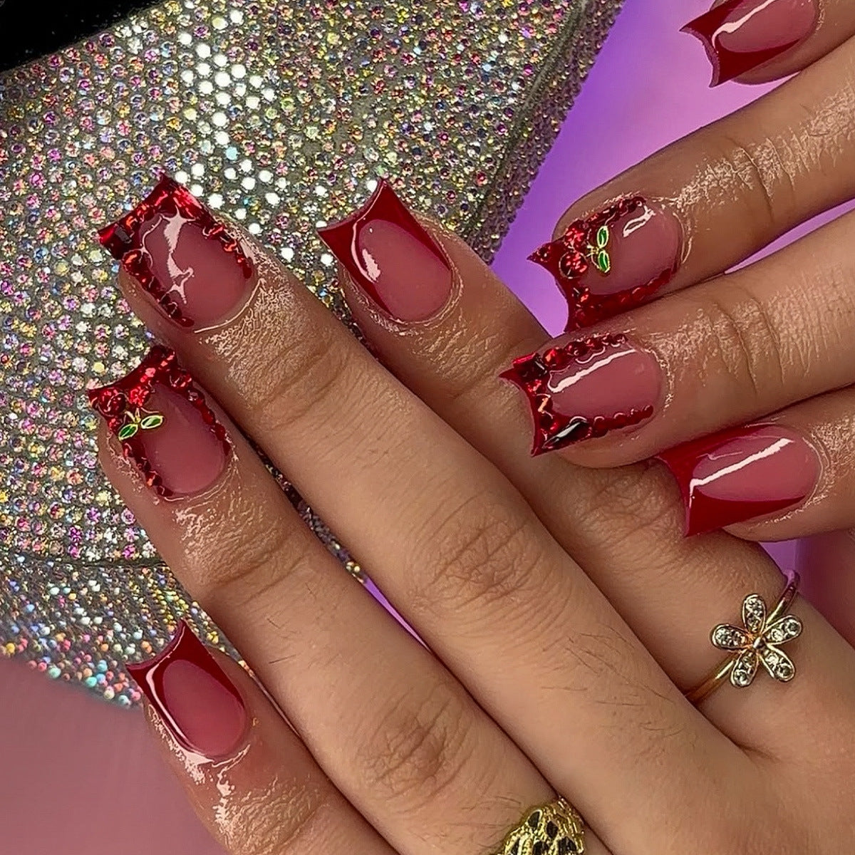 Elegant Theatrical Press-On Nail Set Acalora