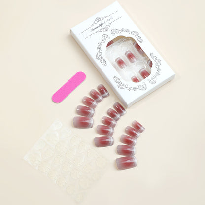 Elegant Press-On Nail Kit with Gradient Design Acalora
