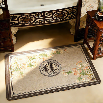 Artistic Floral Bath Mat Acalora