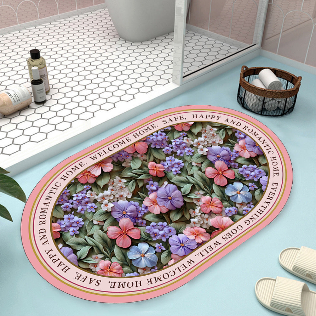 Floral Design Bath Mat