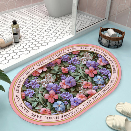 Floral Design Bath Mat