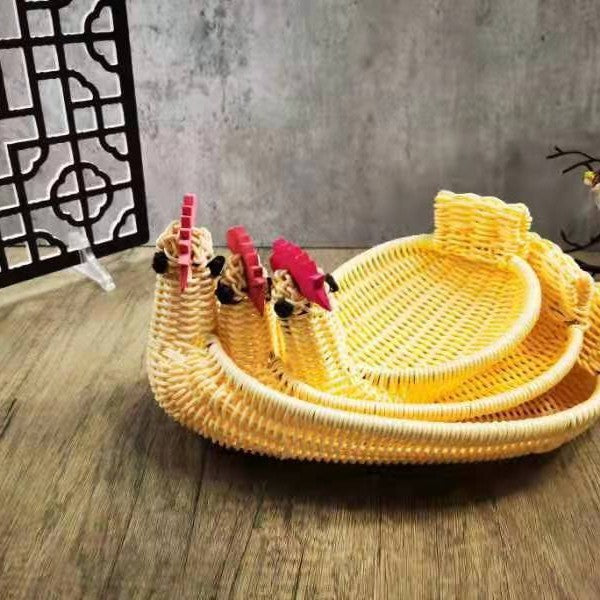 Decorative Woven Dog-Shaped Storage Basket Acalora