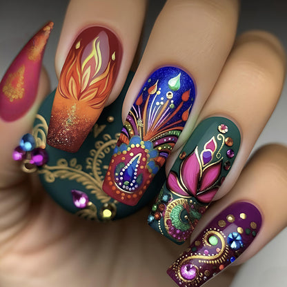 Artistic Bohemian-Inspired Nail Art Acalora