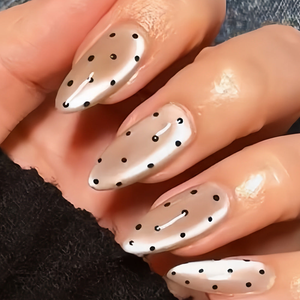 Stylish Polka Dot Press-On Nail Art Set Acalora