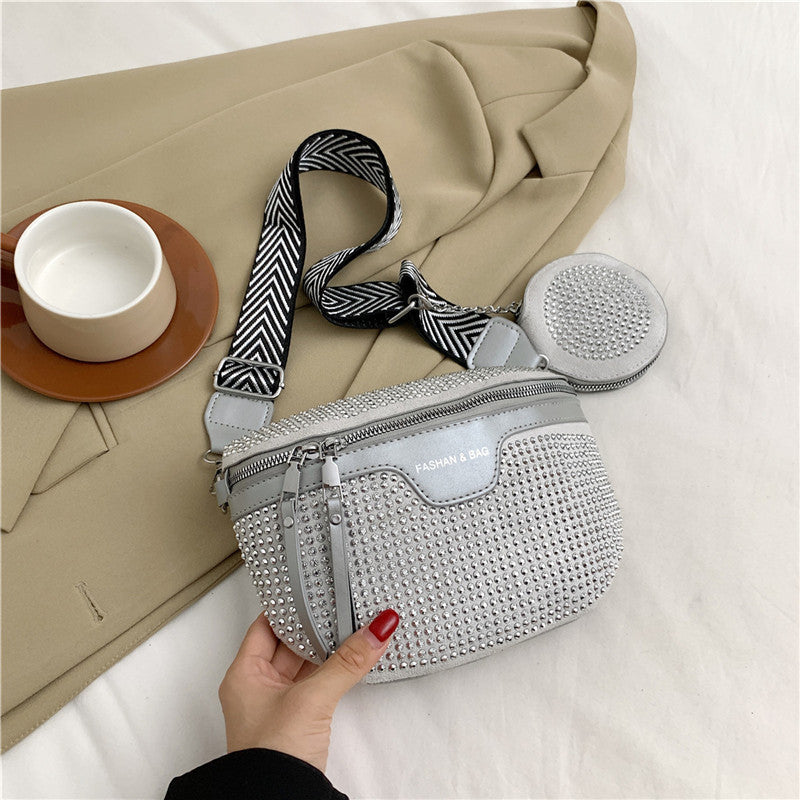 Stylish Rhinestone Embellished Mini Crossbody Bag Acalora