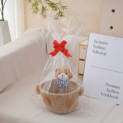 Cozy storage basket with bear motif Acalora