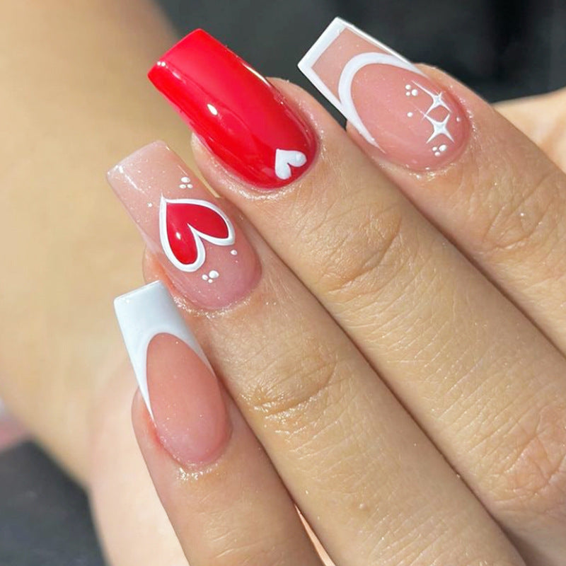 Heart-Themed Press-On Nails Acalora