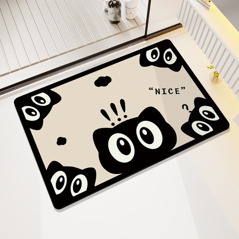 Playful Cow-Themed Bathroom Mat Acalora