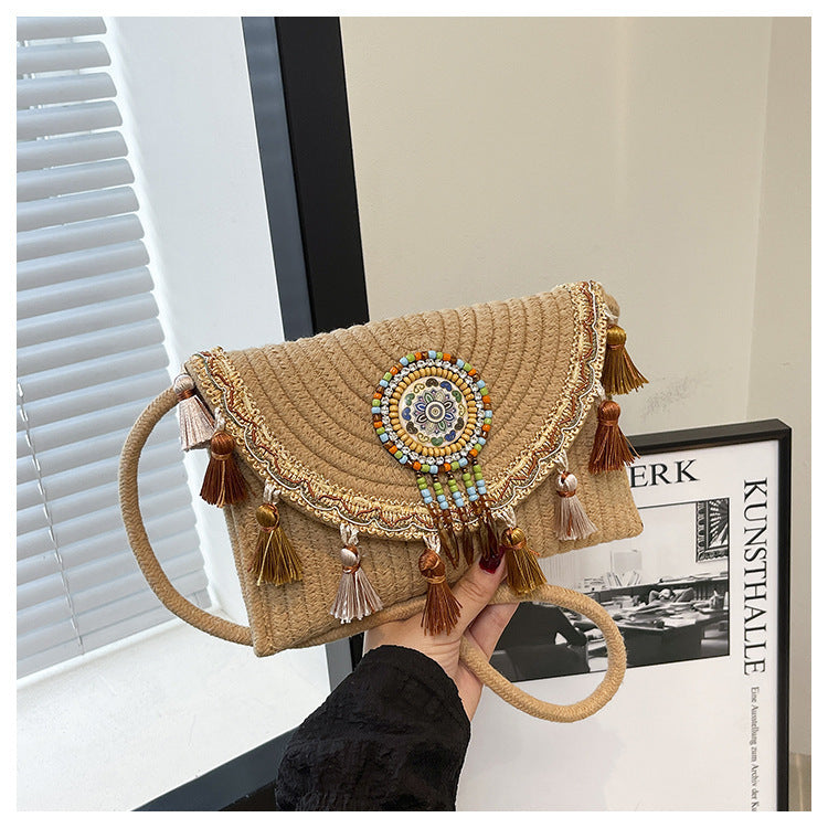 Bohemian-Inspired Handcrafted Beaded Clutch Acalora