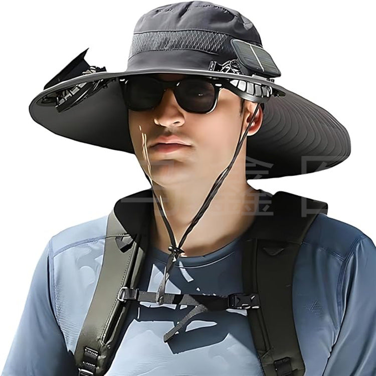 Sun Hat with Solar-Powered Fan and Wide Brim Skanto