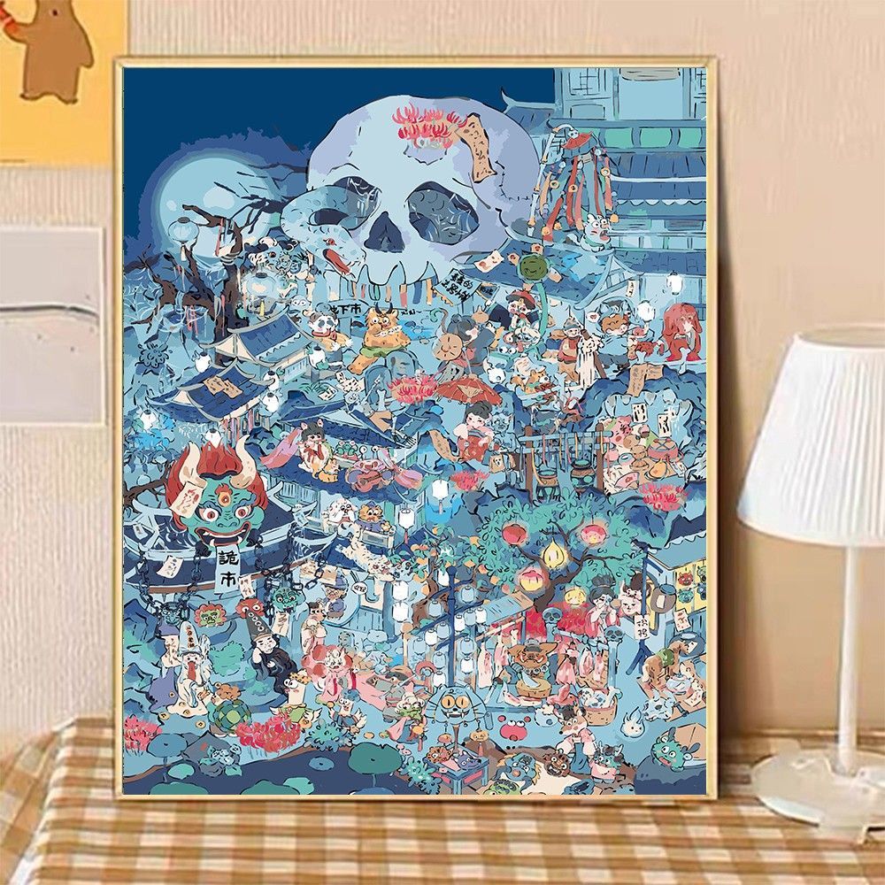 Whimsical Garden Scene Canvas Art