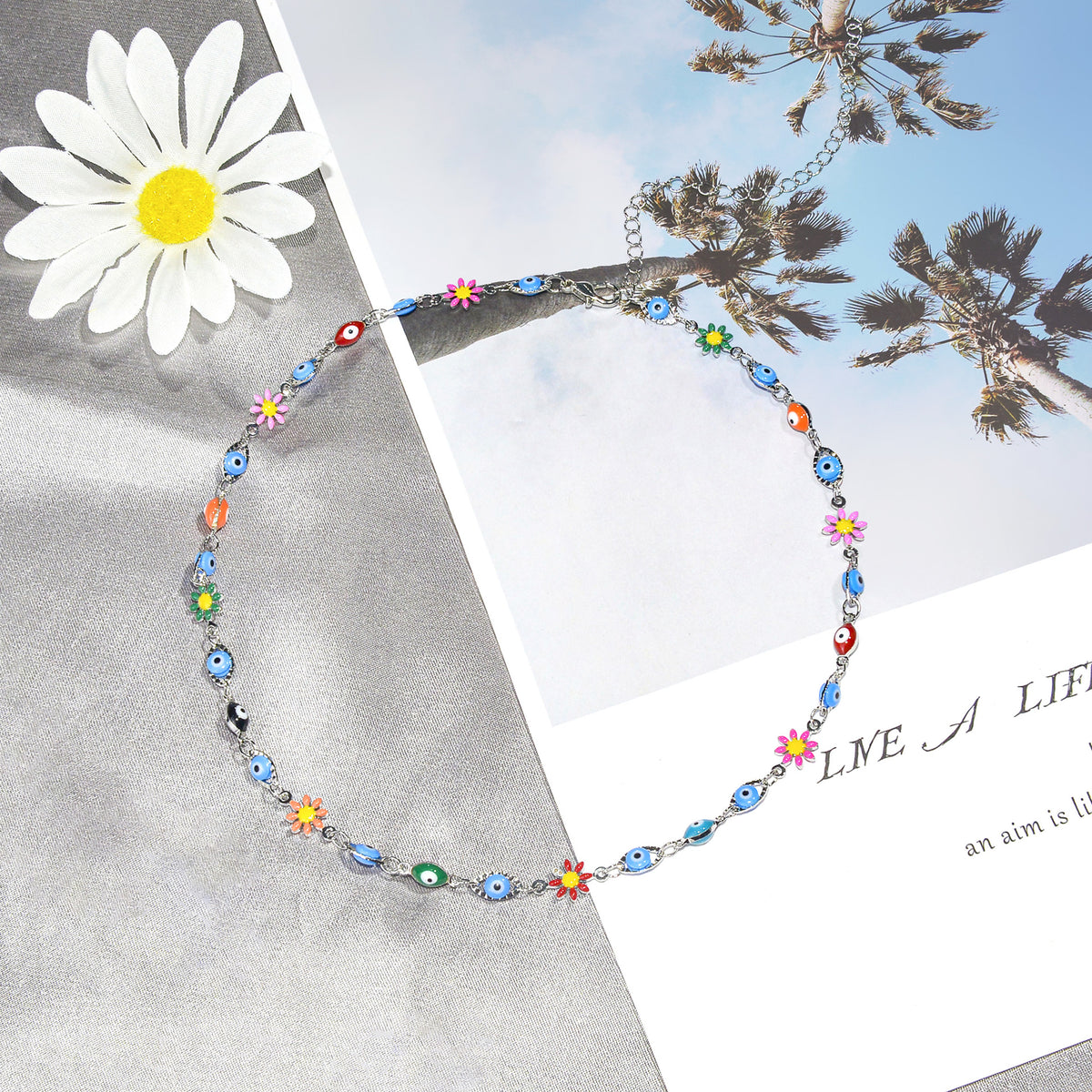 Colorful Evil Eye Charm Bracelet Acalora 1788164354