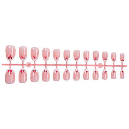 Creative Bow-Embellished Press-On Nail Set Acalora