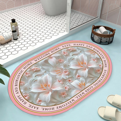 Floral Design Bath Mat