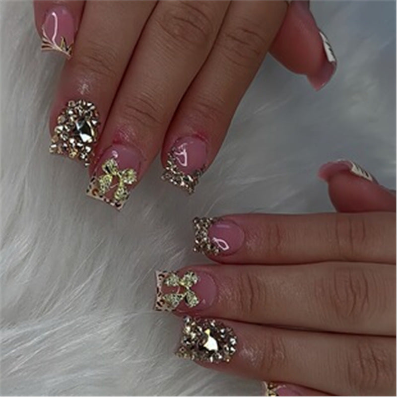 Artistic Press-On Nail Set with Premium Embellishments Acalora