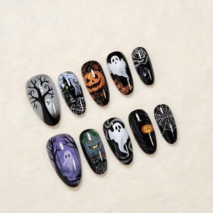 Halloween-Themed Press-On Nail Art Design Set Acalora