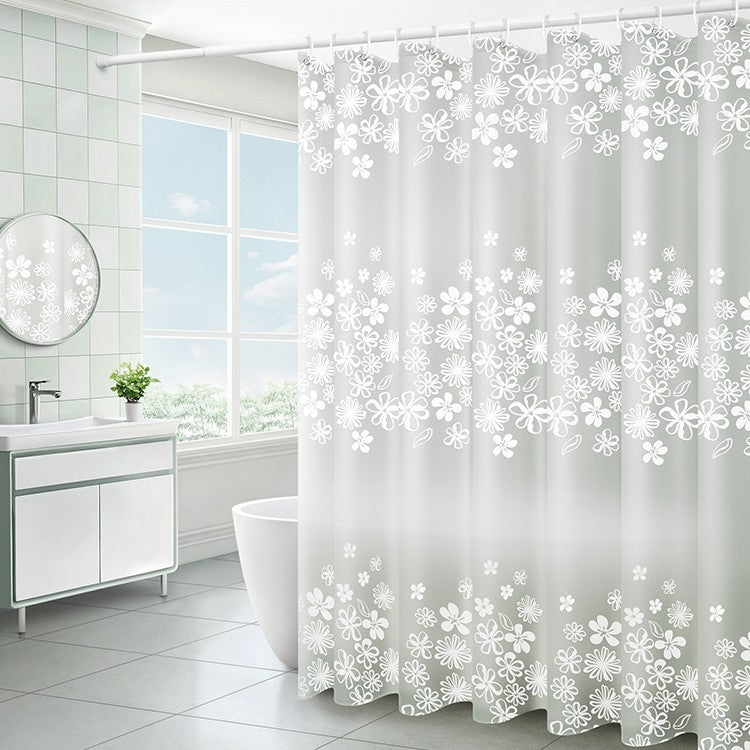 Floral Patterned Waterproof Shower Curtain