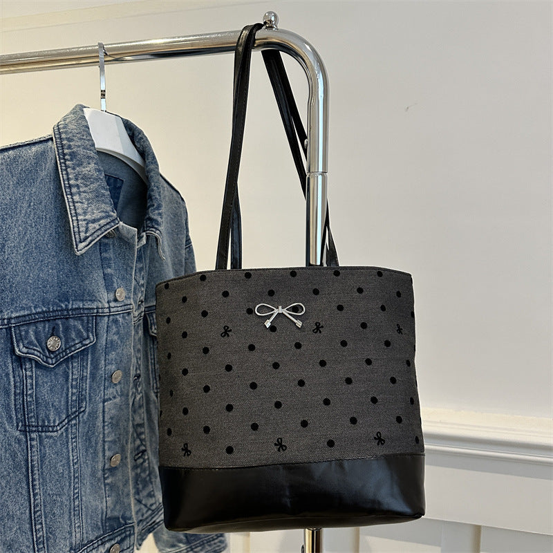 Heart-Embellished Canvas Tote Bag Acalora
