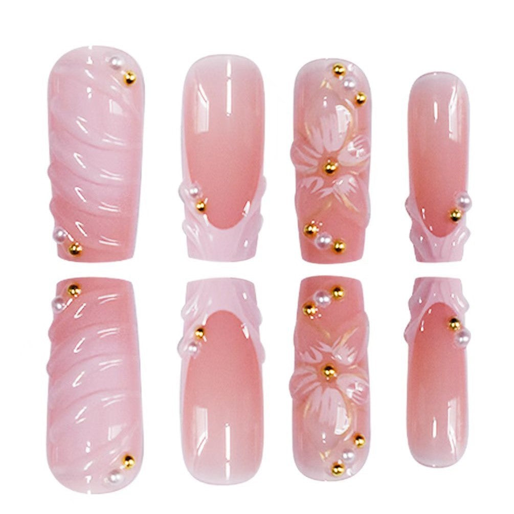 Artistic Floral Press-On Nail Extensions Acalora